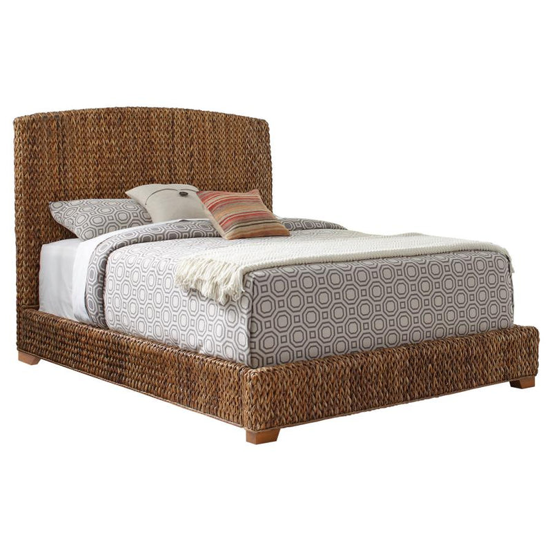 Laughton Banana Leaf Panel Bed Amber Queen