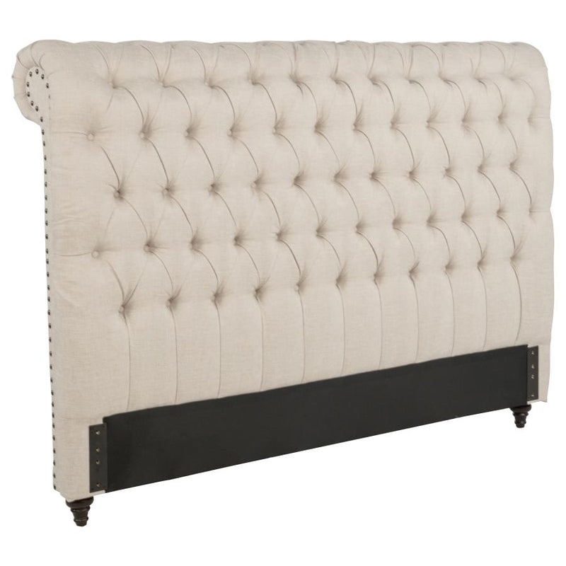Devon 57-inch Upholstered Headboard Beige Eastern King