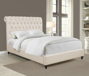 Devon 57-inch Upholstered Panel Bed Beige Queen