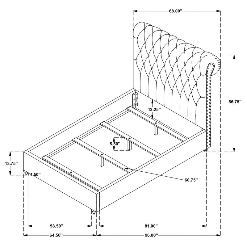 Devon 57-inch Upholstered Panel Bed