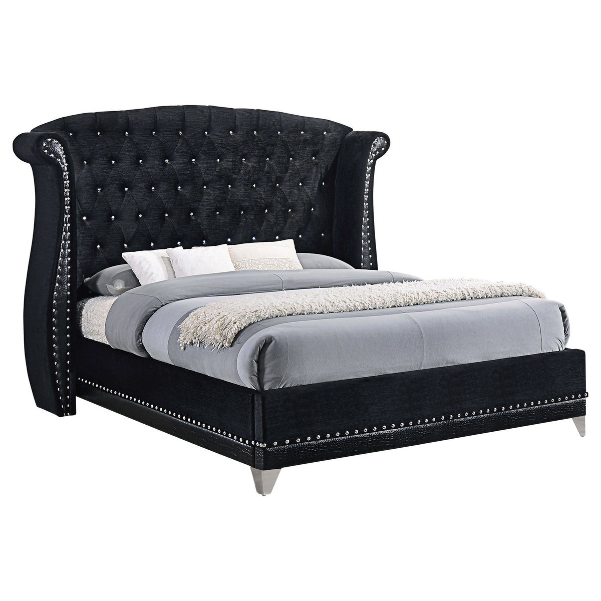Barzini Upholstered Wingback Bed