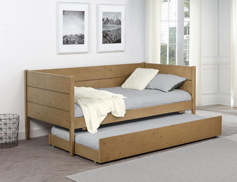 Calinda Wood Twin Daybed With Trundle Natural Default Title
