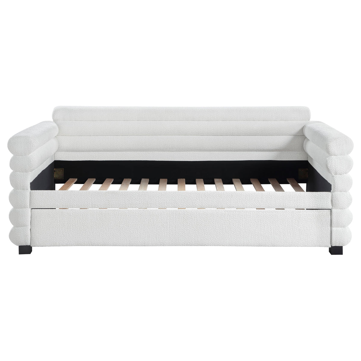 Patricia Boucle Upholstered Twin Day Bed with Trundle
