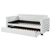 Patricia Boucle Upholstered Twin Day Bed with Trundle