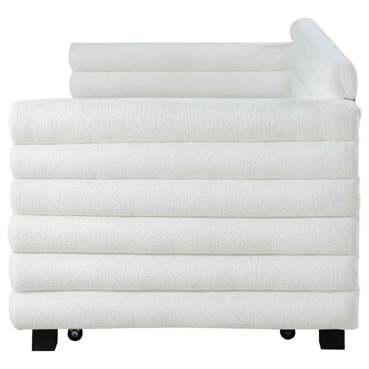 Patricia Boucle Upholstered Twin Day Bed with Trundle