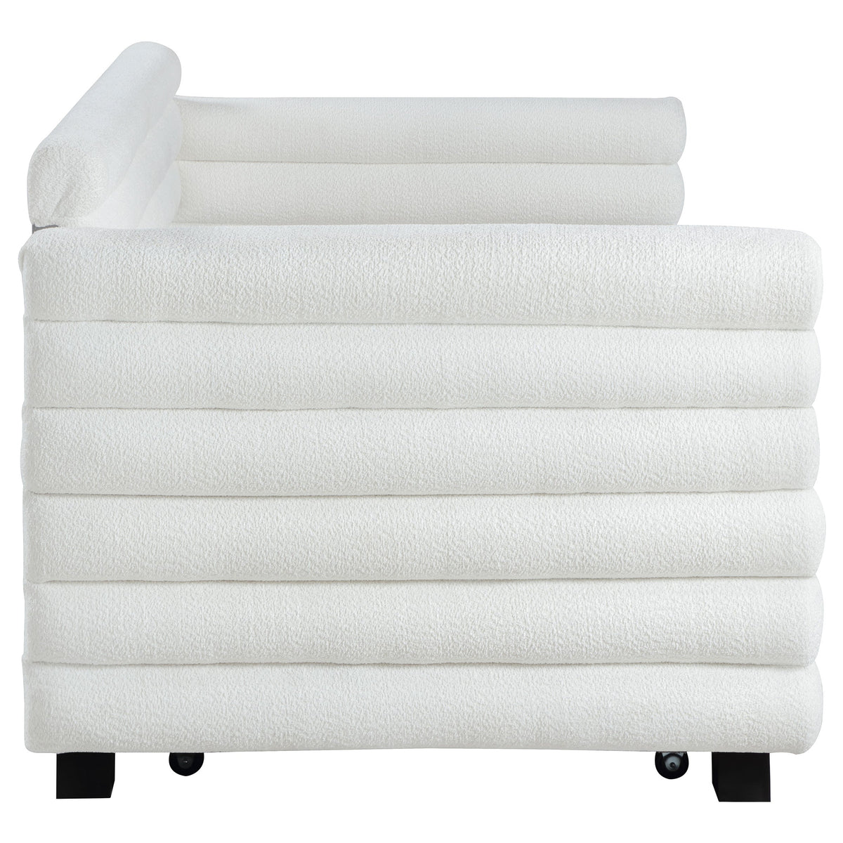 Patricia Boucle Upholstered Twin Day Bed with Trundle