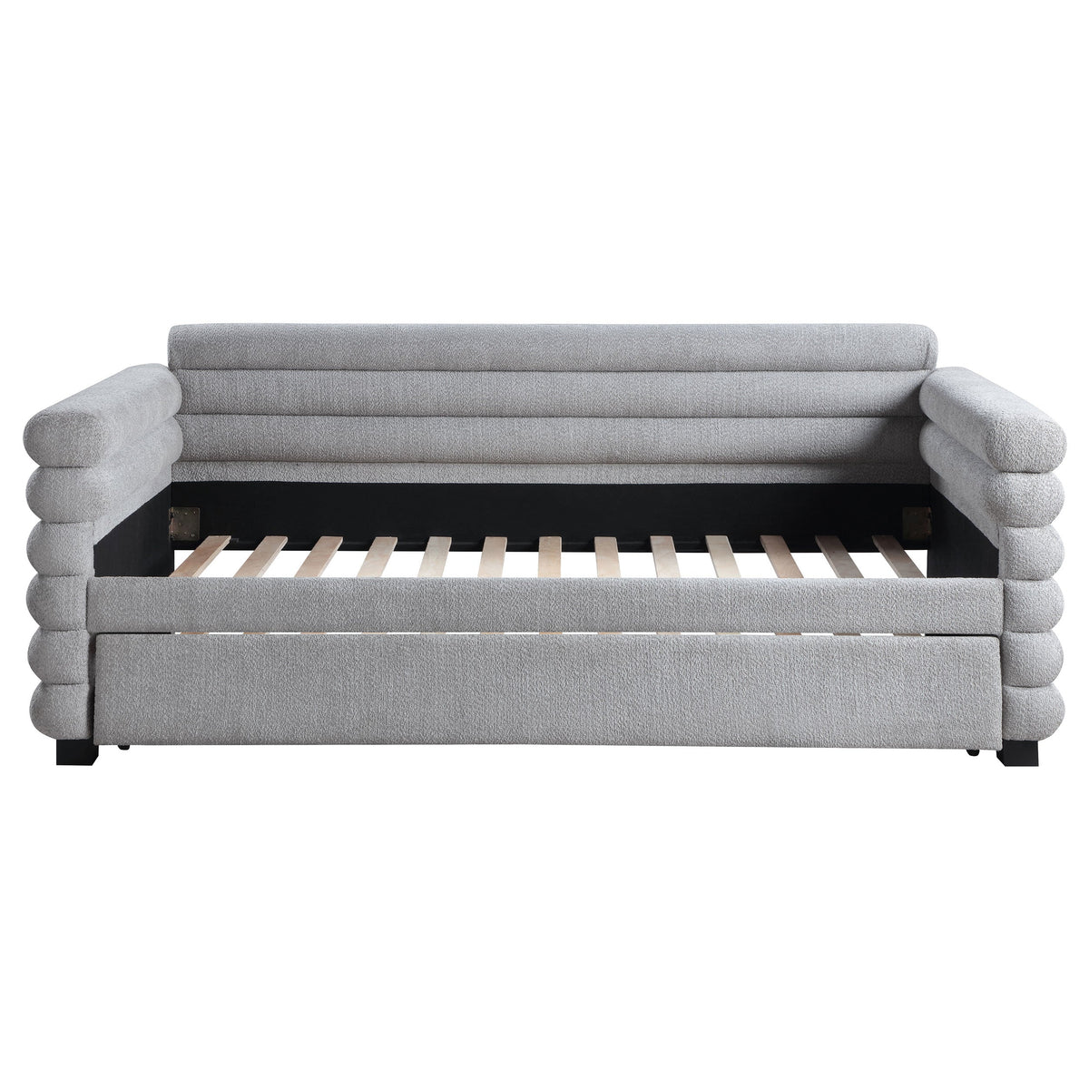 Patricia Boucle Upholstered Twin Day Bed with Trundle