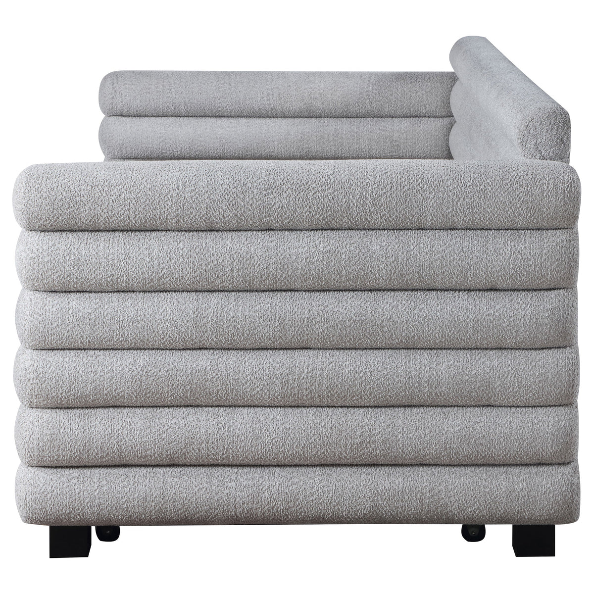 Patricia Boucle Upholstered Twin Day Bed with Trundle