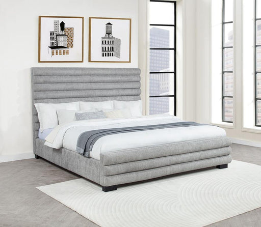 Patricia 58-inch Boucle Upholstered Bed Grey Eastern King