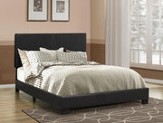 Dorian Faux Leather Upholstered Panel Bed Black Eastern King