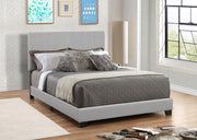 Dorian Faux Leather Upholstered Panel Bed Grey Full