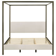 Monroe Upholstered Canopy Bed Vanilla