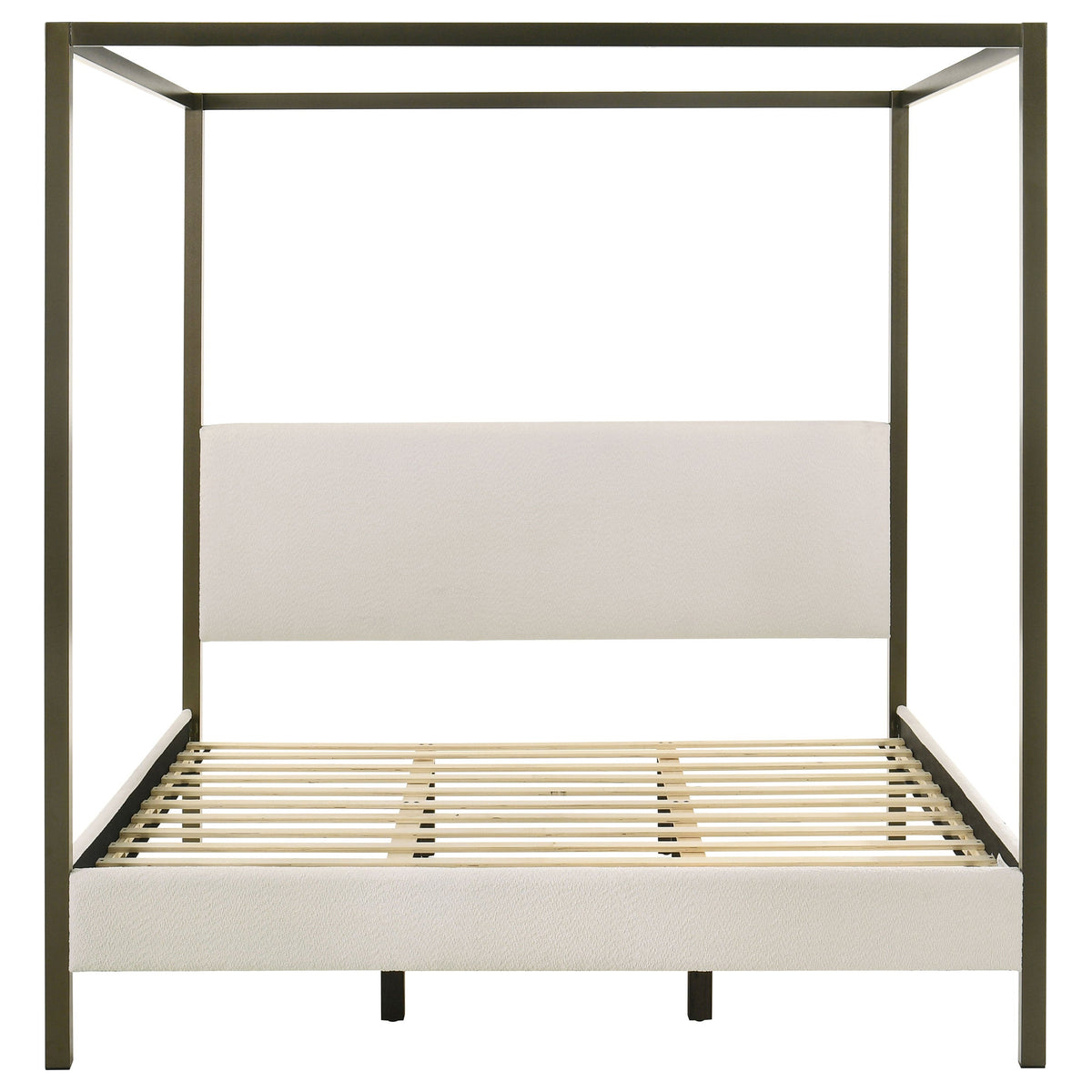 Monroe Upholstered Canopy Bed Vanilla