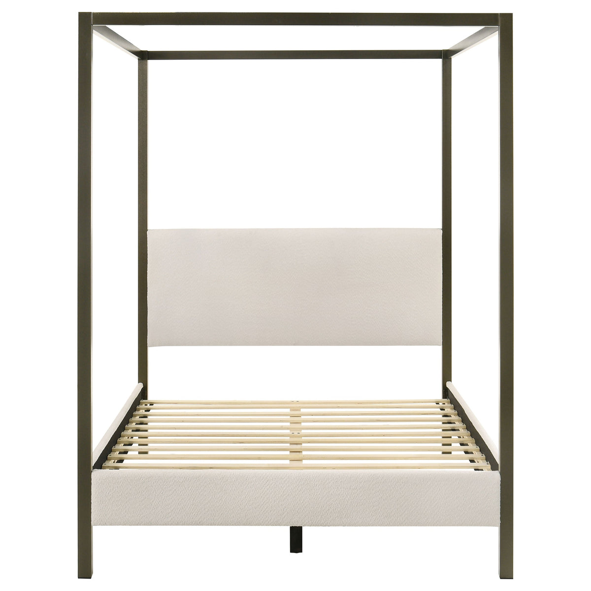 Monroe Upholstered Canopy Bed Vanilla
