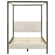 Monroe Upholstered Canopy Bed Vanilla