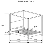Monroe Upholstered Canopy Bed Vanilla