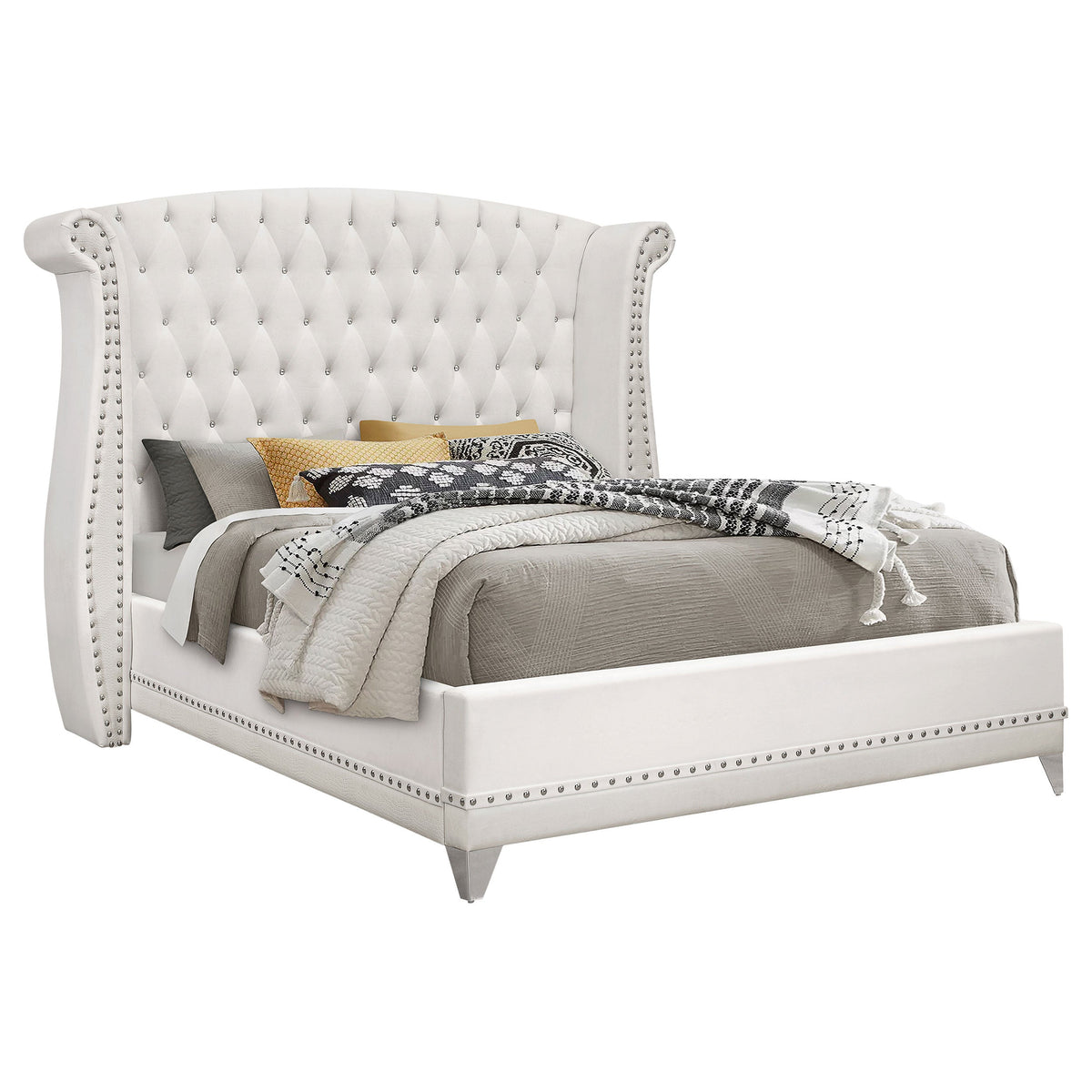 Barzini Upholstered Wingback Bed