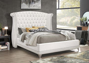 Barzini Upholstered Wingback Bed White California King
