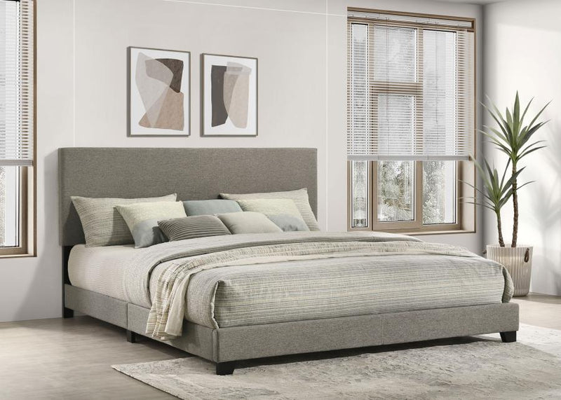 Dorian Fabric Upholstered Panel Bed Taupe Eastern King