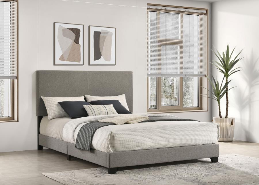 Dorian Fabric Upholstered Panel Bed Taupe Queen
