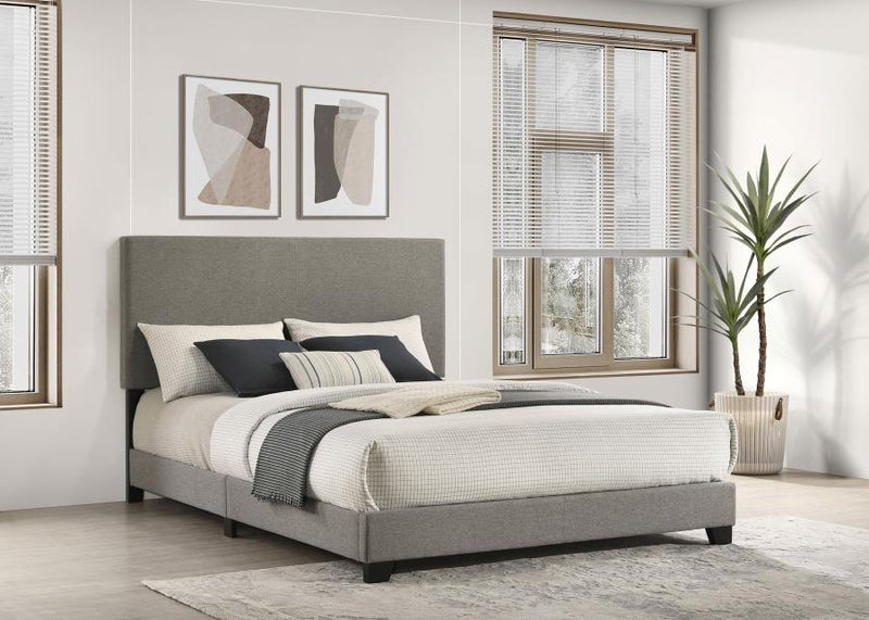 Dorian Fabric Upholstered Panel Bed Taupe Queen