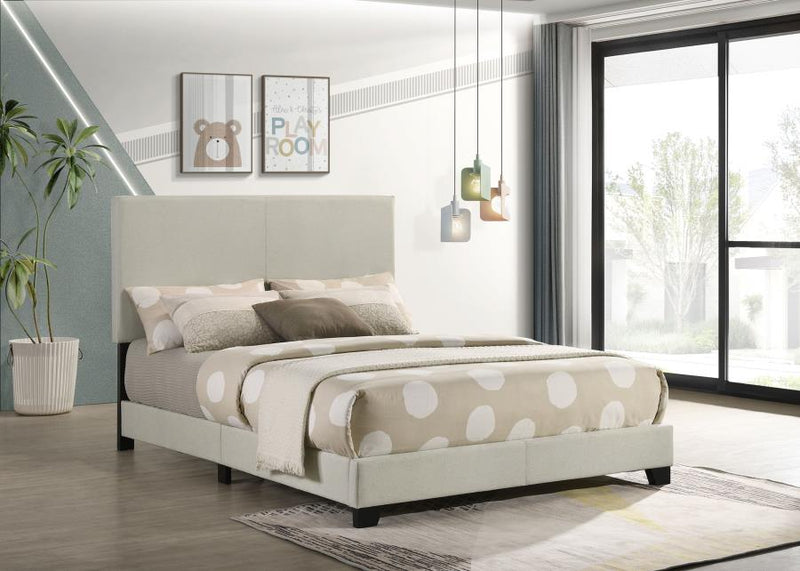 Dorian Fabric Upholstered Panel Bed Cream Full