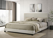 Dorian Fabric Upholstered Panel Bed Cream California King