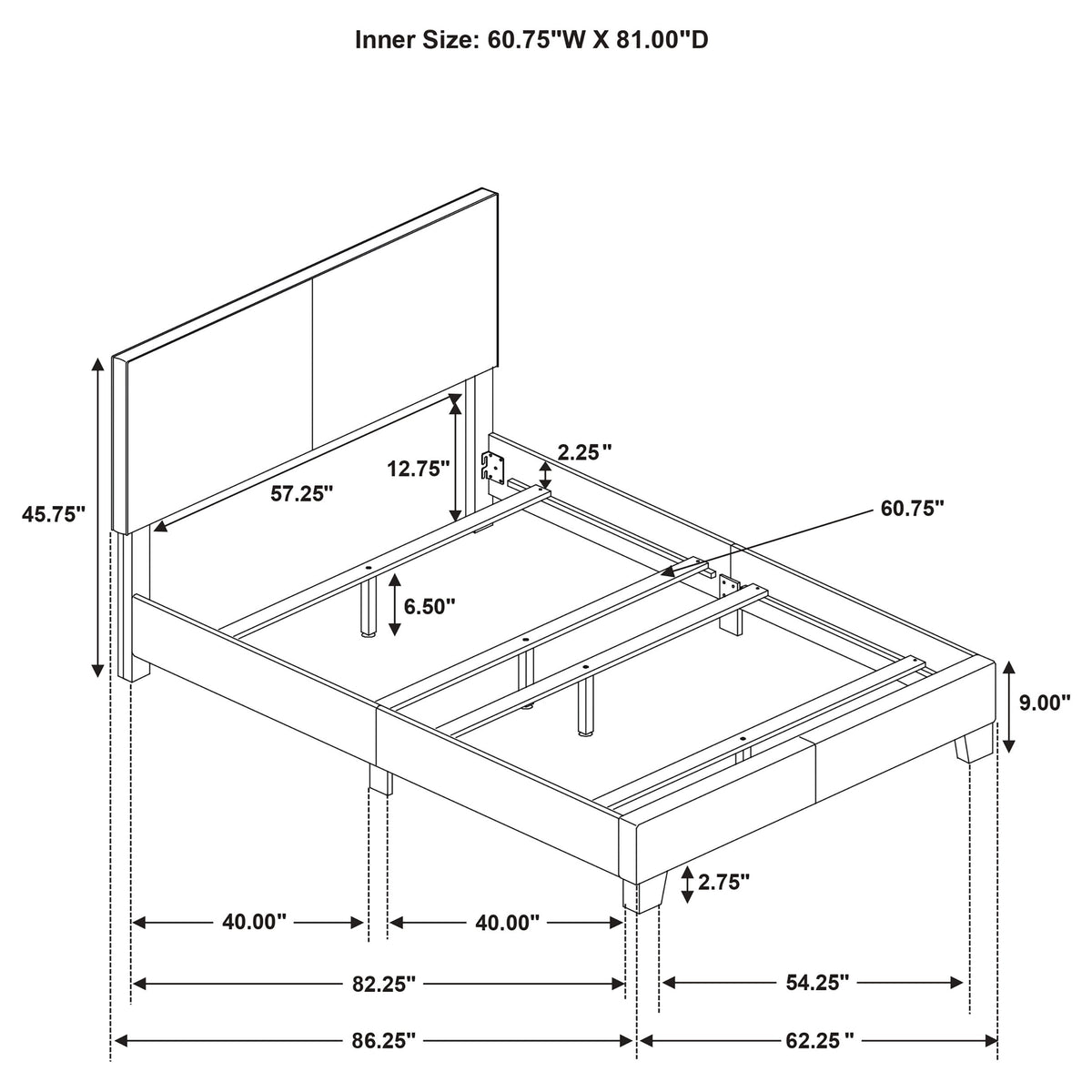 Dorian Fabric Upholstered Panel Bed