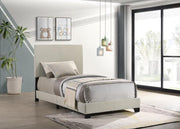 Dorian Fabric Upholstered Panel Bed Cream Twin
