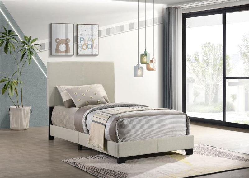 Dorian Fabric Upholstered Panel Bed Cream Twin