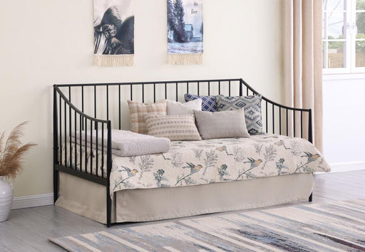 Newbury Metal Twin Daybed Bed Frame Matte Black Default Title