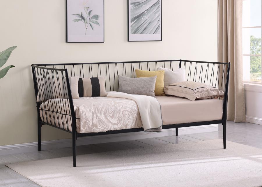 Richland Metal Twin Daybed Bed Frame Matte Black Default Title