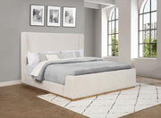 Nala Upholstered Sleigh Bed Cream Eastern King