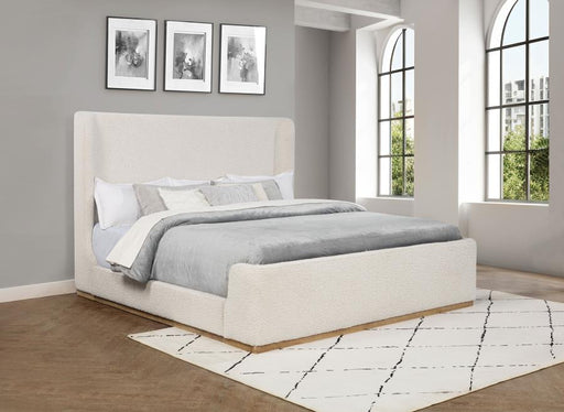 Nala Upholstered Sleigh Bed Cream Eastern King