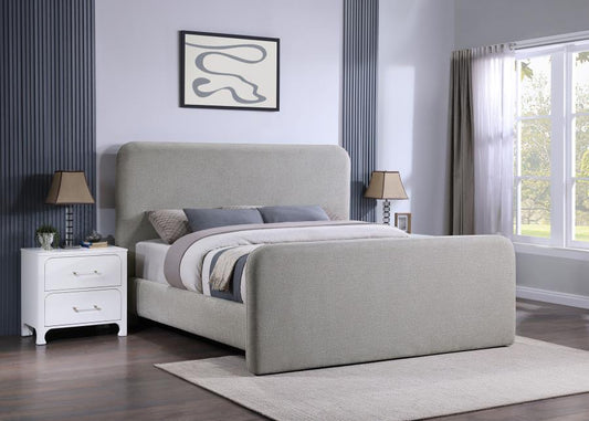 Wren Upholstered Panel Bed Grey Eastern King
