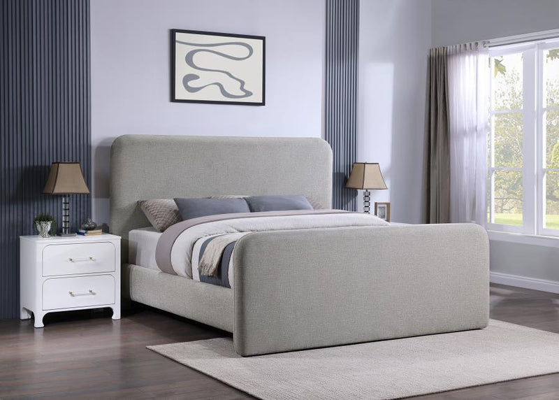 Wren Upholstered Panel Bed Grey Eastern King