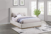 Knox Upholstered Panel Bed Cream Queen