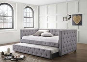 Mockern Upholstered Twin Daybed with Trundle Grey Default Title