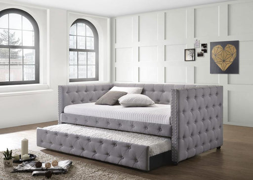 Mockern Upholstered Twin Daybed with Trundle Grey Default Title