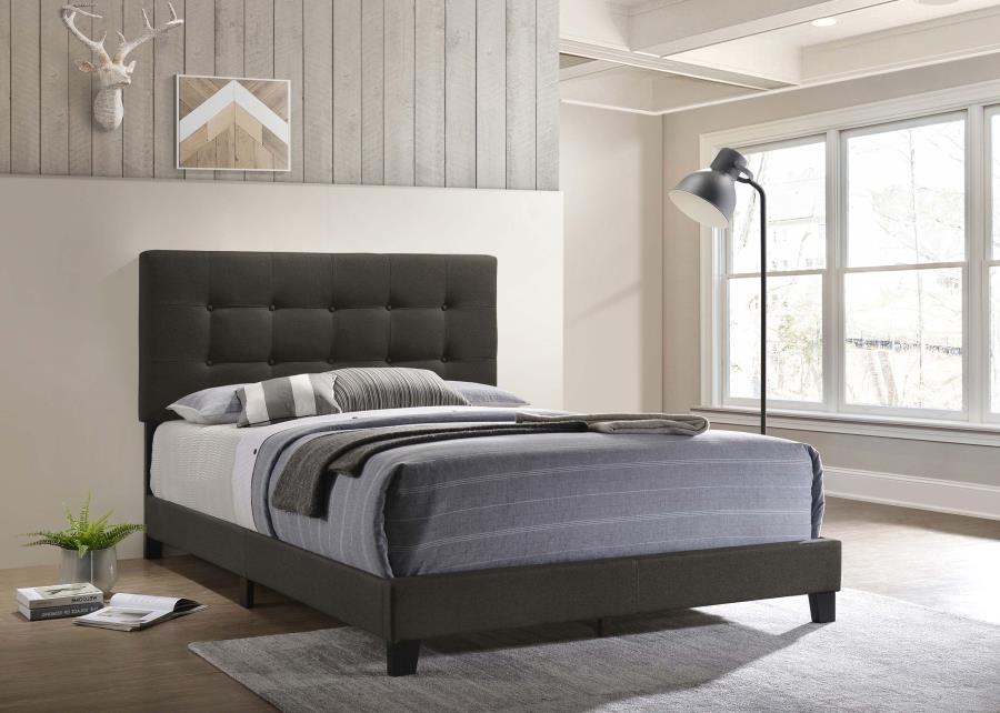 Mapes Upholstered Panel Bed Charcoal Queen