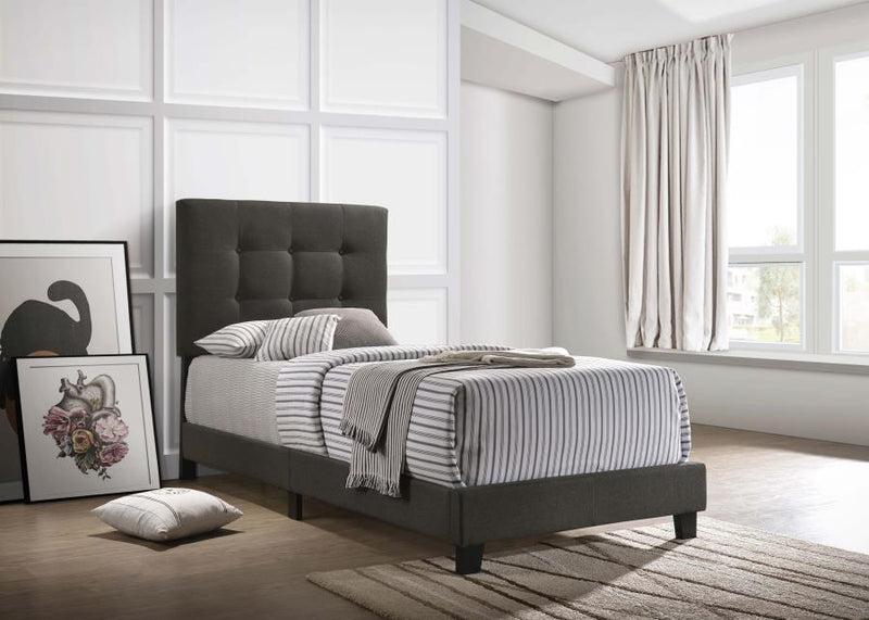 Mapes Upholstered Panel Bed Charcoal Twin