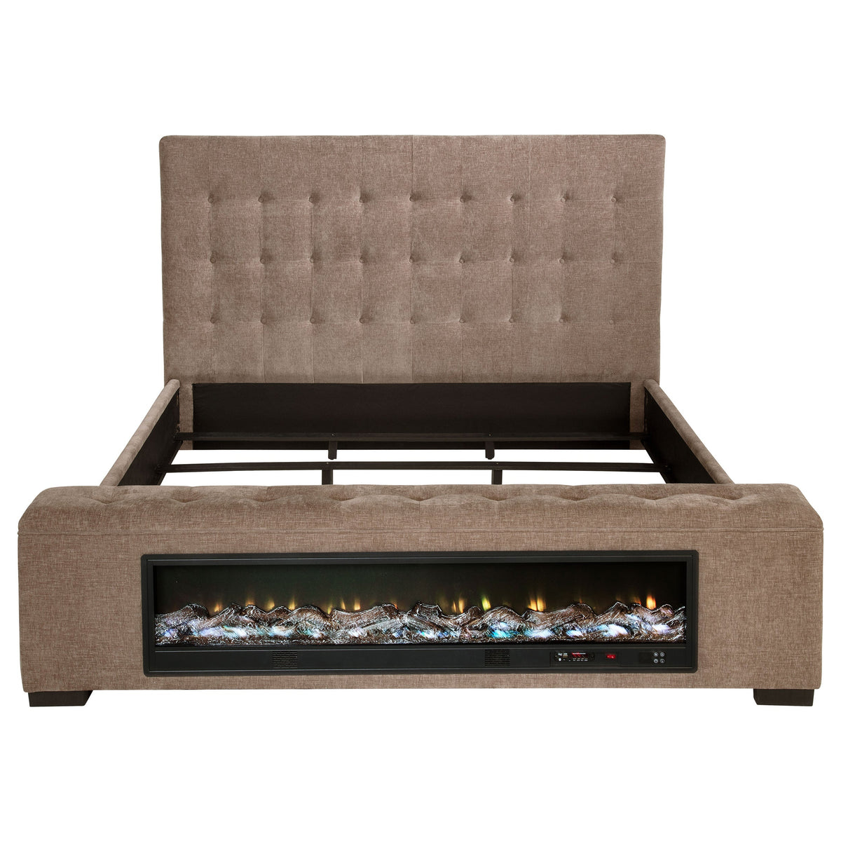 Senna Upholstered Audio Flame Visualizer Bed Brown