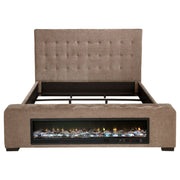 Senna Upholstered Audio Flame Visualizer Bed Brown