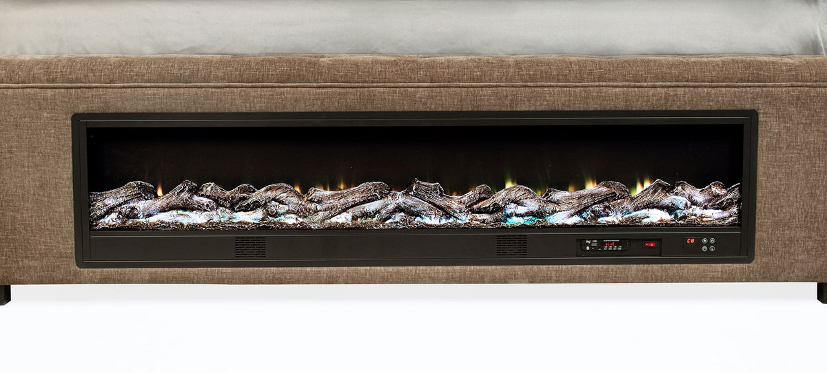 Senna Upholstered Audio Flame Visualizer Bed Brown