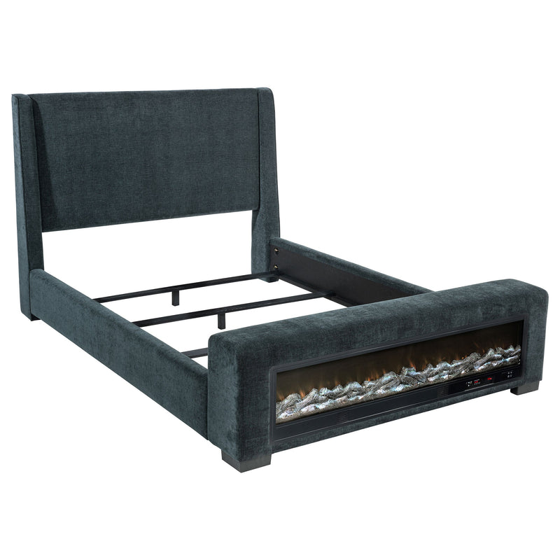 Preston Upholstered Audio Flame Visualizer Bed Dark