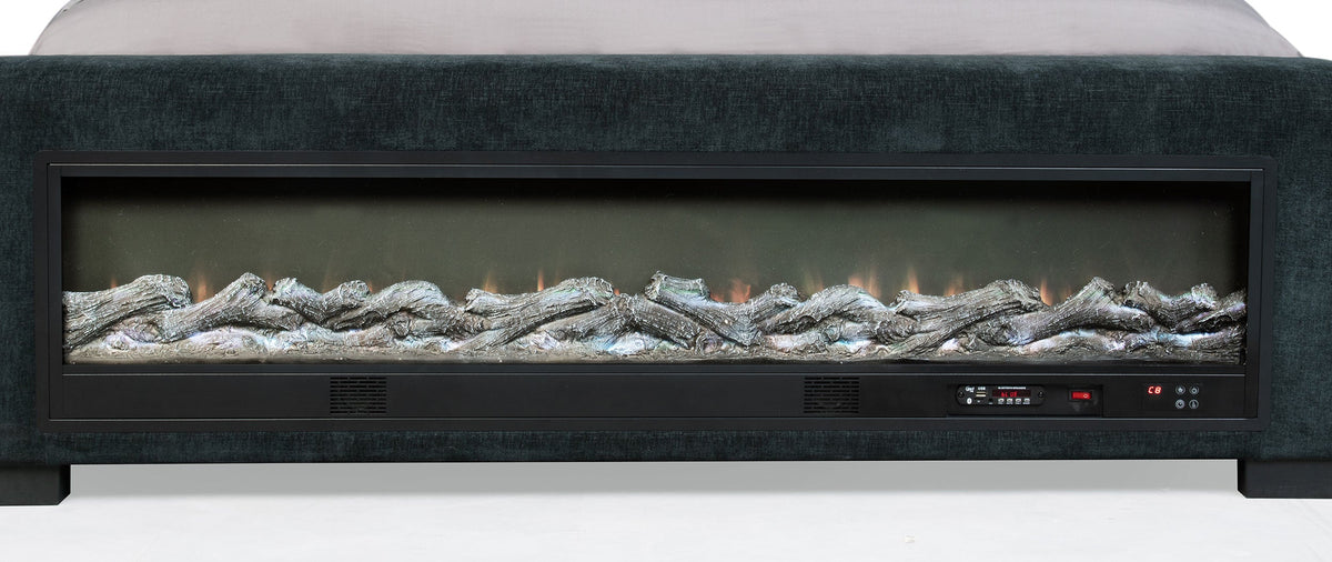 Preston Upholstered Audio Flame Visualizer Bed Dark