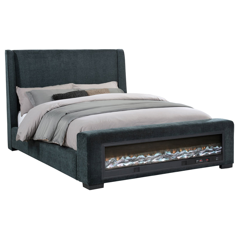 Preston Upholstered Audio Flame Visualizer Bed Dark
