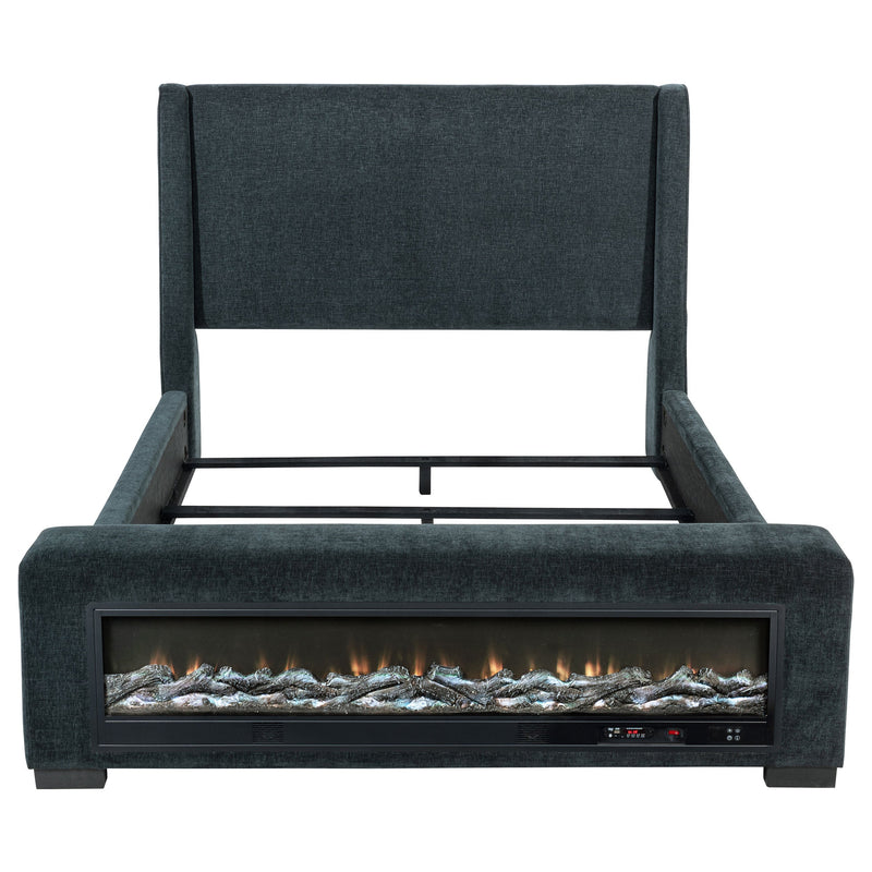 Preston Upholstered Audio Flame Visualizer Bed Dark