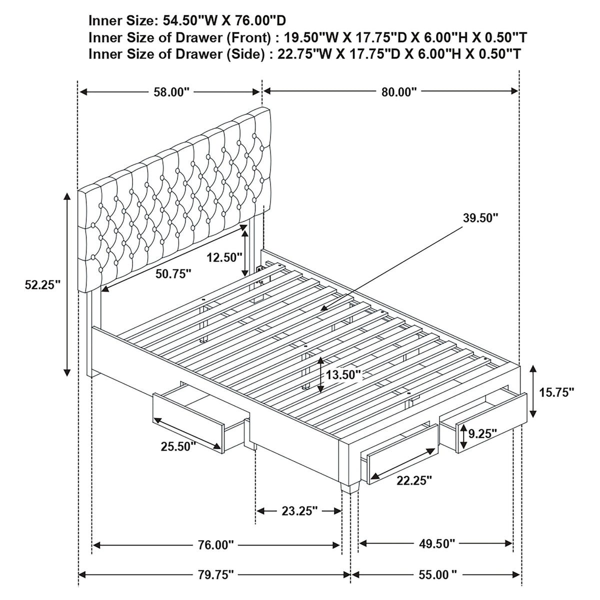 Soledad Upholstered Storage Panel Bed