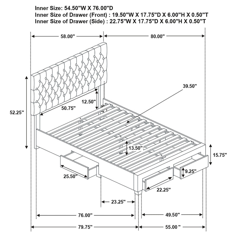 Soledad Upholstered Storage Panel Bed